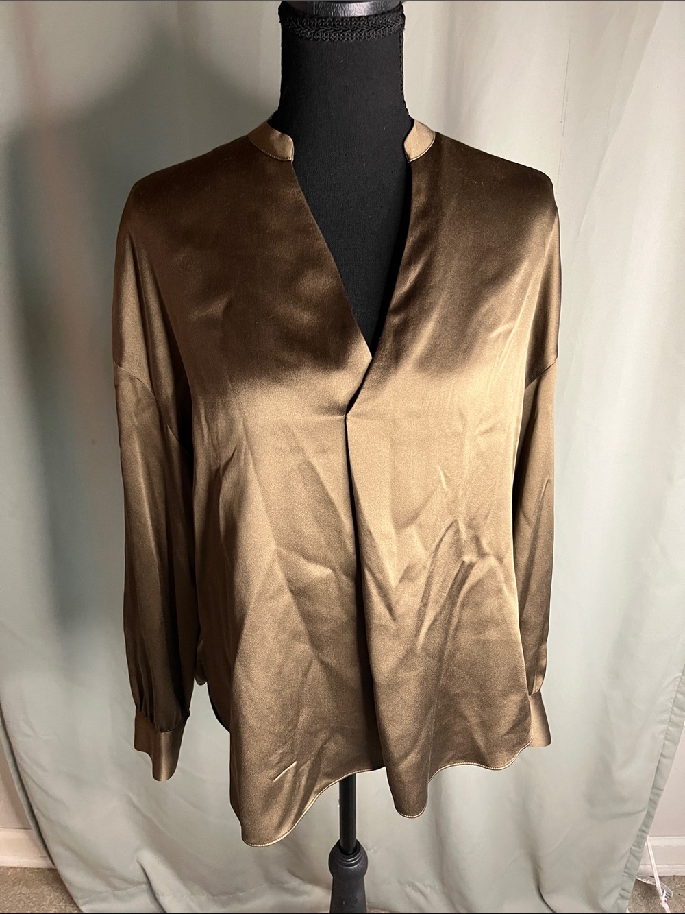 Vince Silk Oversized V-Neck Blouse